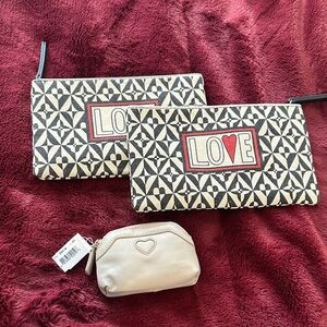 Brighton Zip Pouches and Small Cream Coin Pouch